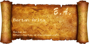 Bertan Arita névjegykártya